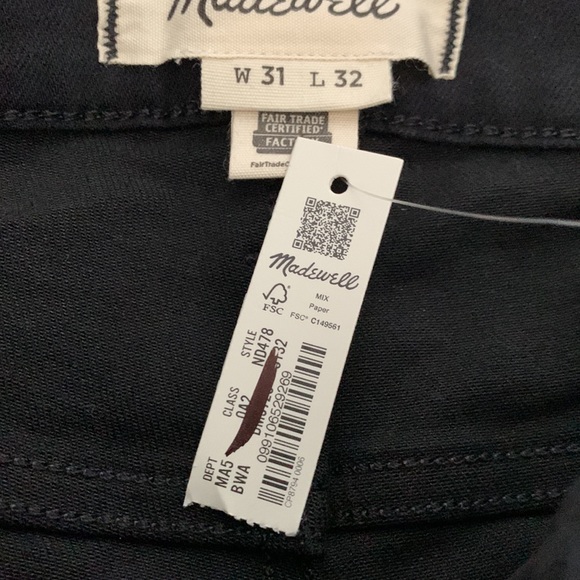 Madewell Men’s Athletic Slim Jeans Black Size 28x32, 30x32, 31x32 NWT - Picture 4 of 14